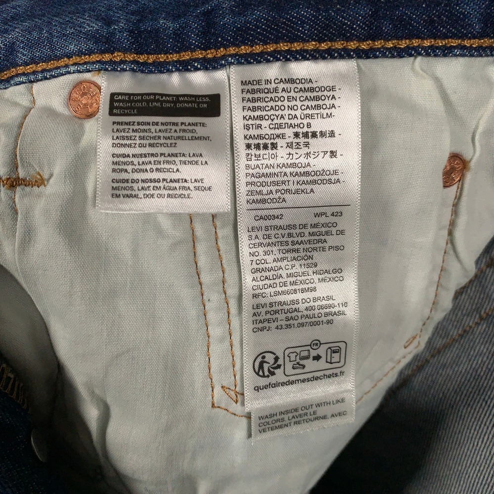 Levis 501 90s Selvedge Jeans Womens 29 Blue Straight Leg Mid Rise Premium Denim - Picture 11 of 15
